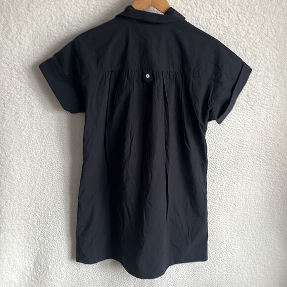 Madewell‎ Collared Button-Front Mini Shirtdress Womens XS Black - Picture 3 of 11